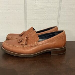 COLE HAAN Pinch Saddle Tan Kilt Tassel Leather Loafers Mens Size 9.5M Preppy
